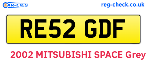 RE52GDF are the vehicle registration plates.