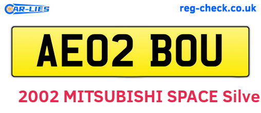 AE02BOU are the vehicle registration plates.