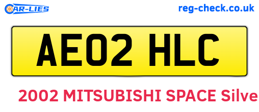 AE02HLC are the vehicle registration plates.