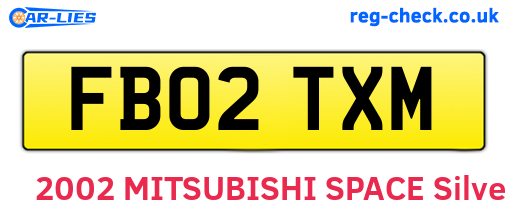 FB02TXM are the vehicle registration plates.