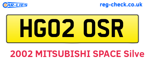 HG02OSR are the vehicle registration plates.