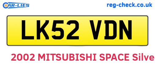 LK52VDN are the vehicle registration plates.