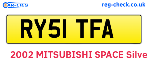RY51TFA are the vehicle registration plates.