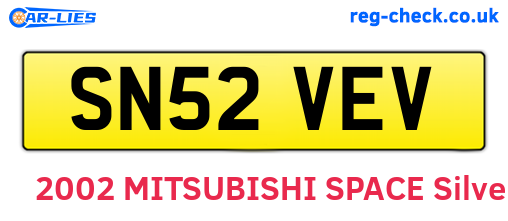 SN52VEV are the vehicle registration plates.