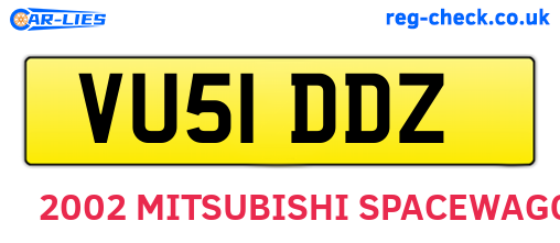 VU51DDZ are the vehicle registration plates.