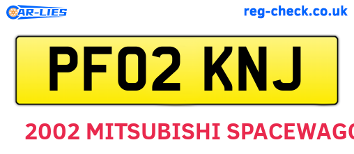 PF02KNJ are the vehicle registration plates.
