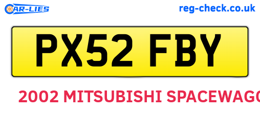 PX52FBY are the vehicle registration plates.