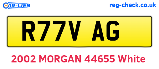 R77VAG are the vehicle registration plates.