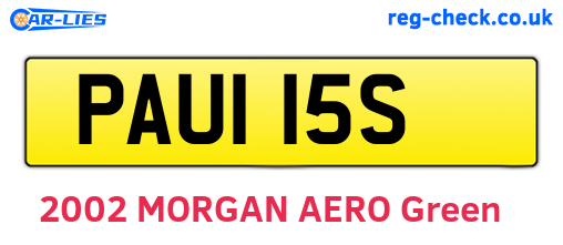 PAU115S are the vehicle registration plates.