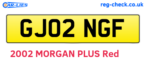 GJ02NGF are the vehicle registration plates.