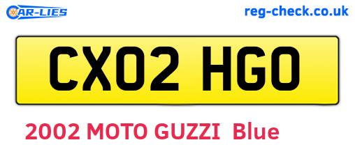 CX02HGO are the vehicle registration plates.
