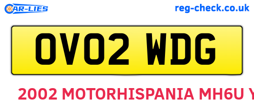 OV02WDG are the vehicle registration plates.