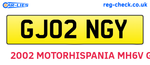 GJ02NGY are the vehicle registration plates.