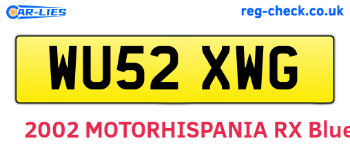 WU52XWG are the vehicle registration plates.