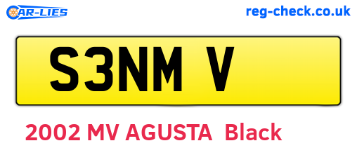 S3NMV are the vehicle registration plates.