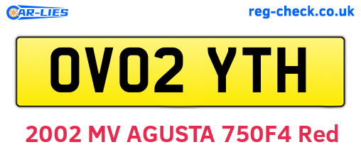 OV02YTH are the vehicle registration plates.