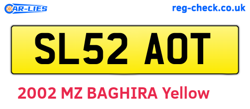 SL52AOT are the vehicle registration plates.