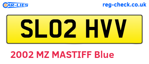 SL02HVV are the vehicle registration plates.