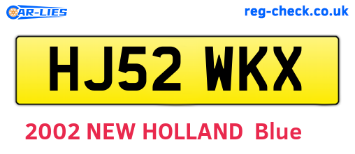 HJ52WKX are the vehicle registration plates.