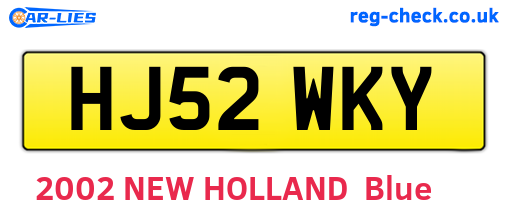 HJ52WKY are the vehicle registration plates.