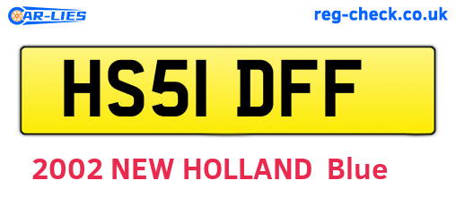 HS51DFF are the vehicle registration plates.