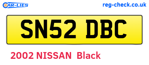 SN52DBC are the vehicle registration plates.