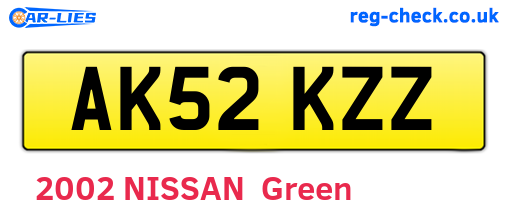 AK52KZZ are the vehicle registration plates.
