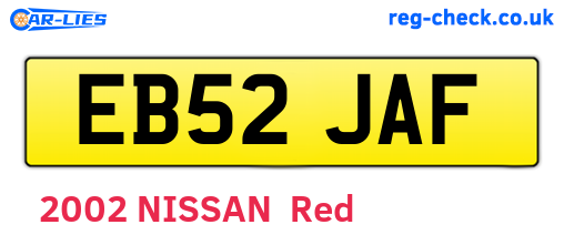 EB52JAF are the vehicle registration plates.
