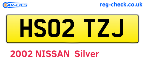 HS02TZJ are the vehicle registration plates.