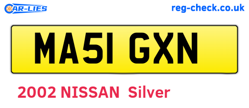 MA51GXN are the vehicle registration plates.