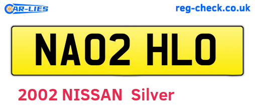 NA02HLO are the vehicle registration plates.