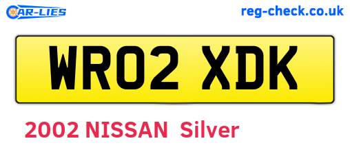 WR02XDK are the vehicle registration plates.