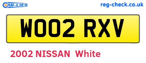 WO02RXV are the vehicle registration plates.