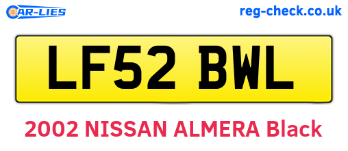 LF52BWL are the vehicle registration plates.