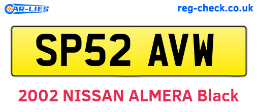 SP52AVW are the vehicle registration plates.