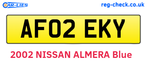 AF02EKY are the vehicle registration plates.