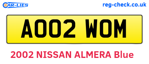AO02WOM are the vehicle registration plates.