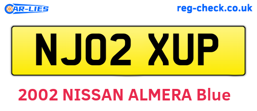NJ02XUP are the vehicle registration plates.