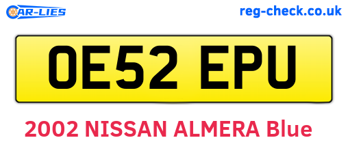 OE52EPU are the vehicle registration plates.