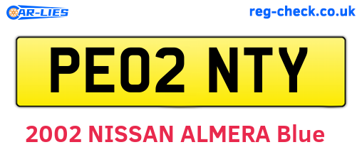 PE02NTY are the vehicle registration plates.