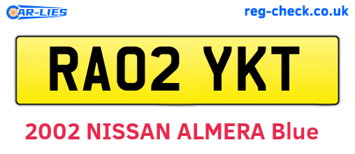 RA02YKT are the vehicle registration plates.