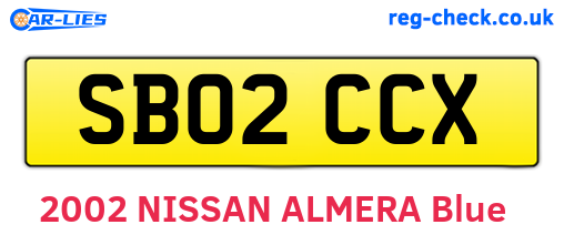 SB02CCX are the vehicle registration plates.