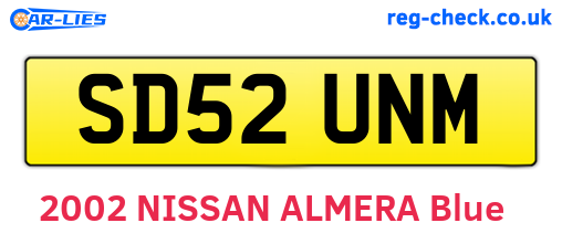 SD52UNM are the vehicle registration plates.