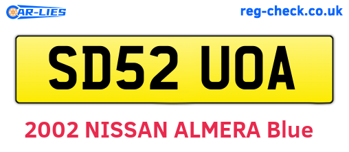 SD52UOA are the vehicle registration plates.