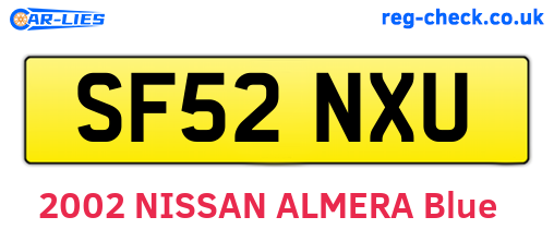 SF52NXU are the vehicle registration plates.