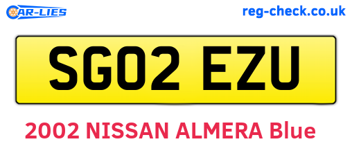 SG02EZU are the vehicle registration plates.