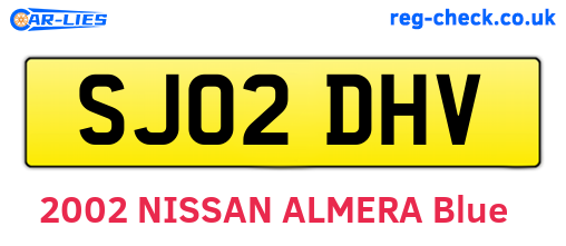 SJ02DHV are the vehicle registration plates.