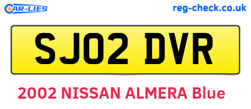 SJ02DVR are the vehicle registration plates.