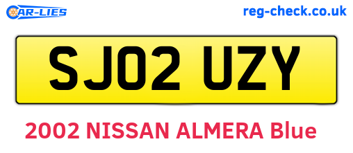SJ02UZY are the vehicle registration plates.
