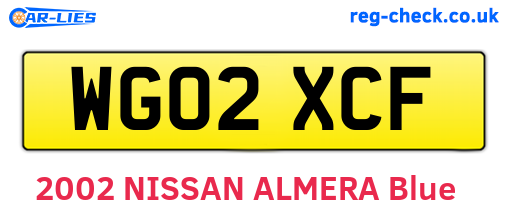 WG02XCF are the vehicle registration plates.